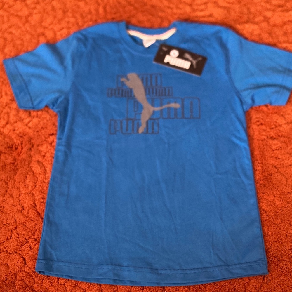 Puma Kids Vibrant Blue T-Shirt with Logo-NWT